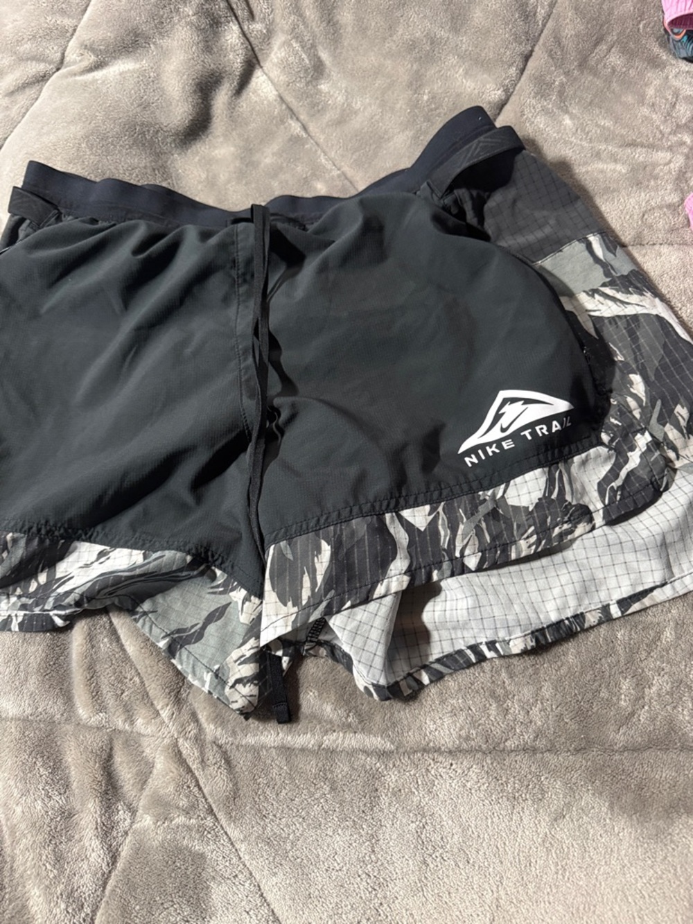 Nike Black and Gray Trail Running Shorts